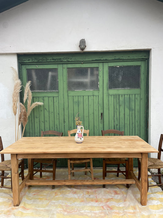Grande table de ferme en bois massif – 200 cm