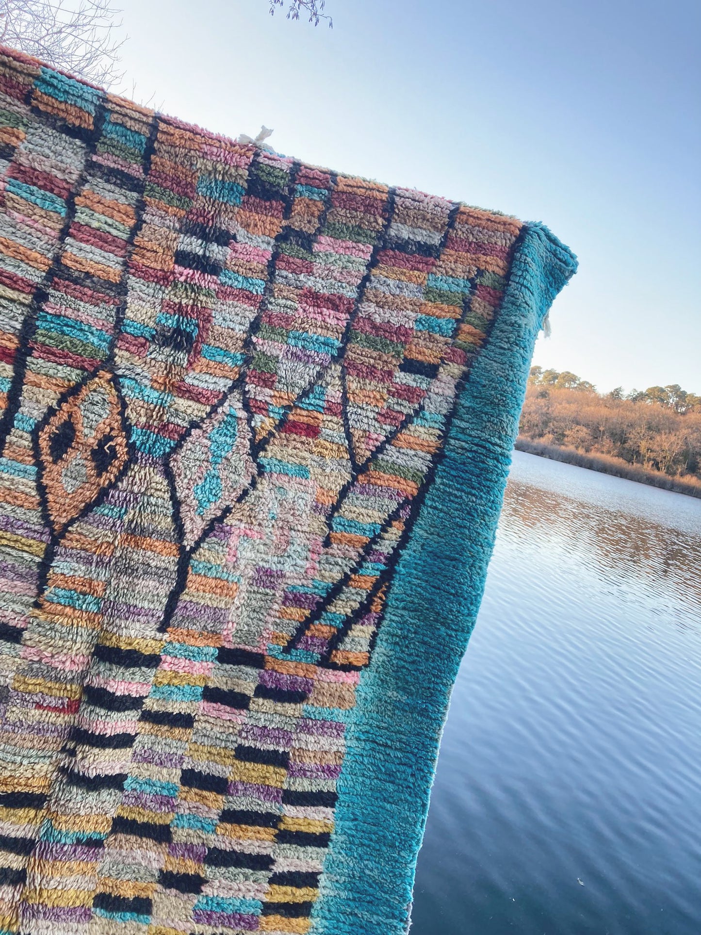 "Turqu-oise", Tapis Berbère Boujad Vintage