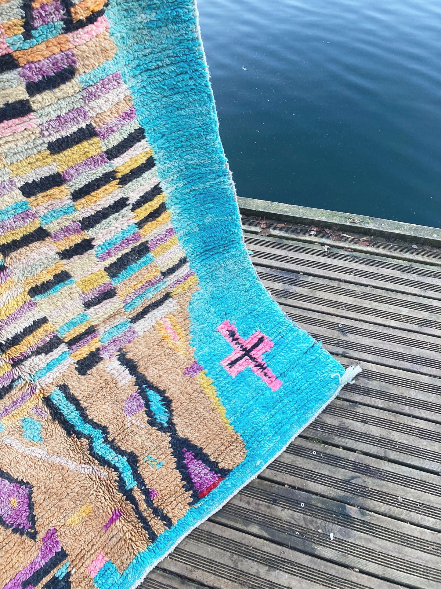 "Turqu-oise", Tapis Berbère Boujad Vintage