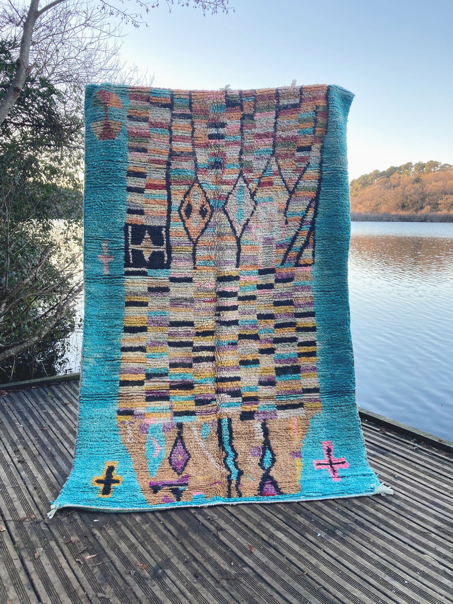 "Turqu-oise", Tapis Berbère Boujad Vintage