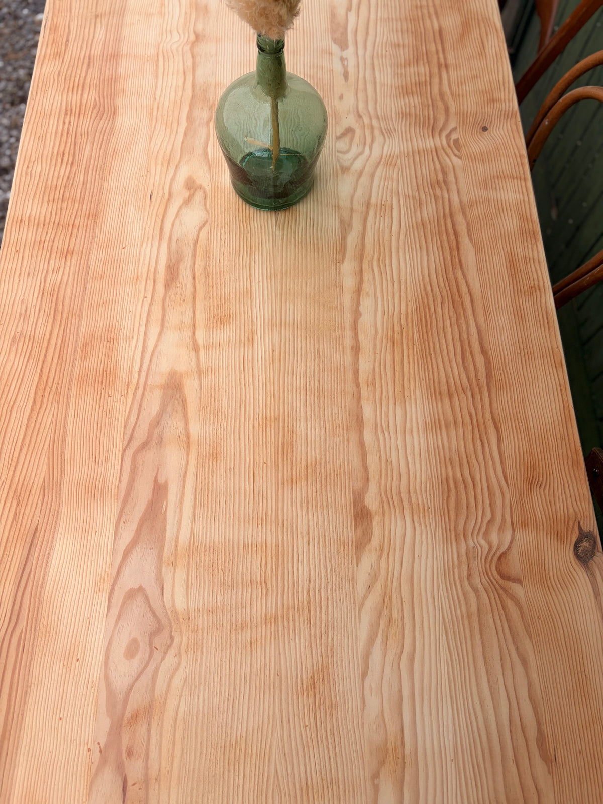 Grande table de ferme vintage en pin massif décapé – 200 × 80 cm
